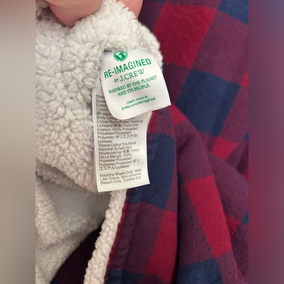 ⭐️ J. CREW Fleece Lined Plaid Button Down Shirt Jacket/Shacket ⭐️ - Picture 6 of 7